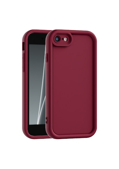 Apple Uyumlu iPhone 7 Ve 8 Se2 Se3 Kamera Çıkıntılı Mat Silikon Telefon Kılıfı Bordo