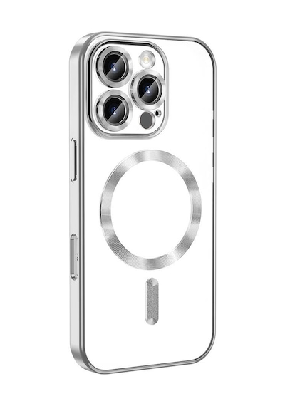 Apple Uyumlu iPhone 16 Pro Max Kılıf Kamera Korumalı Magsafe Wireless Şarj Özellikli Tchs Demre Kapak - Mavi Mavi