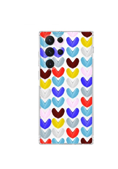 Samsung Galaxy S22 Ultra İle Uyumlu 1mm Slim Fit Water Color 1 Baskılı Şeffaf Kılıf Şeffaf