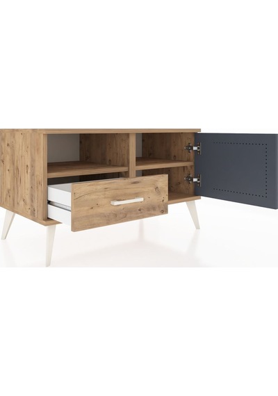 Hyperion Şifonyer 2 Raflı Tek Çekmeceli Tek Kapaklı 88x44x48 Çam-antrasit/çam Antrasit/çam Hyperion Şifonyer 2 Raflı Tek Çekmeceli Tek Kapaklı 88x44x48 Çam-antrasit/çam Antrasit/çam