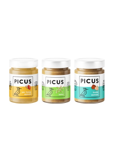 Picus Yer Fıstığı Ezmesi 300 G + Fındık Ezmesi 195 G + Tahin 285 G