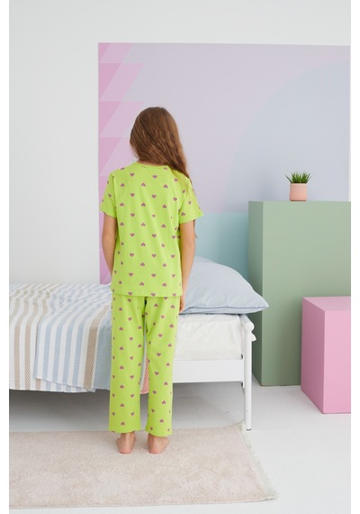 Siyah İnci Pamuklu Örme Pijama Takım 24117032 Çok Renkli