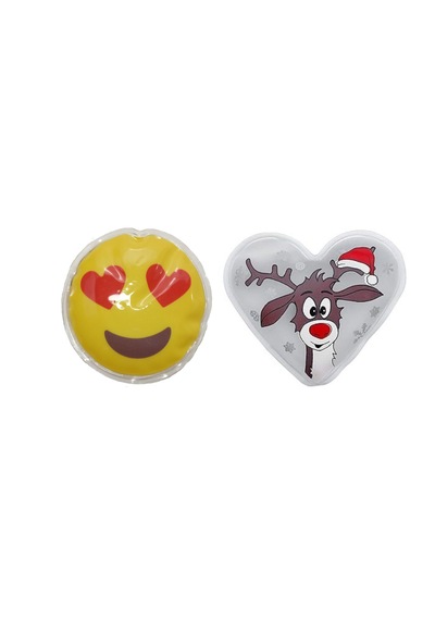 Emoji Beyaz Geyik Cep Sobası,el Isıtıcı,2 Adet Sıcak Su Torbası P