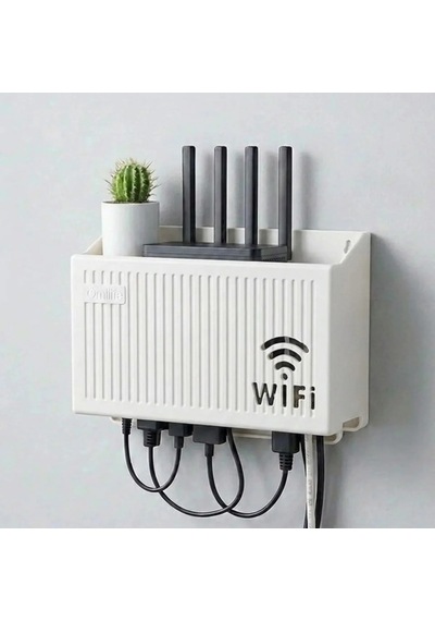 Duvar Tipi Wi-fi Modem Saklama Kutusu Beyaz Kablo Düzenleyici Router Raf Organizer Çok Renkli