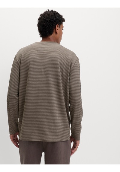 Marks & Spencer Saf Pamuk Dokululu Pijama Üstü T07005134 Kahverengi