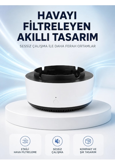 Hava Temizleyici Küllük ,duman Filtreli, Sessiz Çalışan, Şık Tasarım