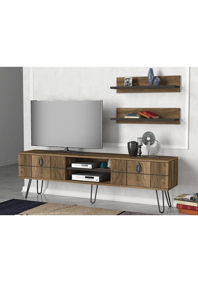 Dekorister Exclusive Rialto Demir Ayaklı Tv Ünitesi Ceviz Dekorister Exclusive Rialto Demir Ayaklı Tv Ünitesi Ceviz