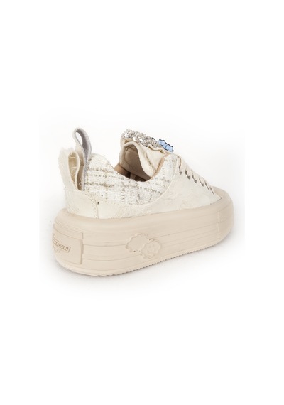 Scootland Kadın Sneaker Yüksek Taban Bağcıklı Günlük Ayakkabı 19000 Bej Null Bej