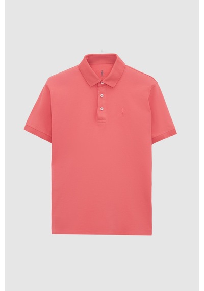 Twn Slim Fit Okyanus Mercanı Pike Dokulu T-shirt 4ec146011784m Mr2