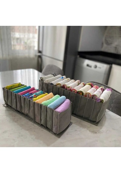Cepli Organizer L Boy 8 Gözlü Kumaş Siyah Diğer