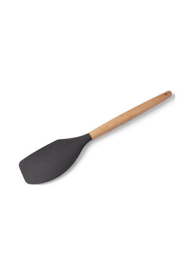 Bambu Saplı Silikon Dar Sıyırma Spatulası, Bambu Uzun Silikon Dar Spatula 27cm 3 Renk Seçenekli Siyah Çok Renkli