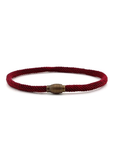 Bordo Örgülü Ip Metal Miknatisli Klips Erkek Bileklik Bt463 Çok Renkli
