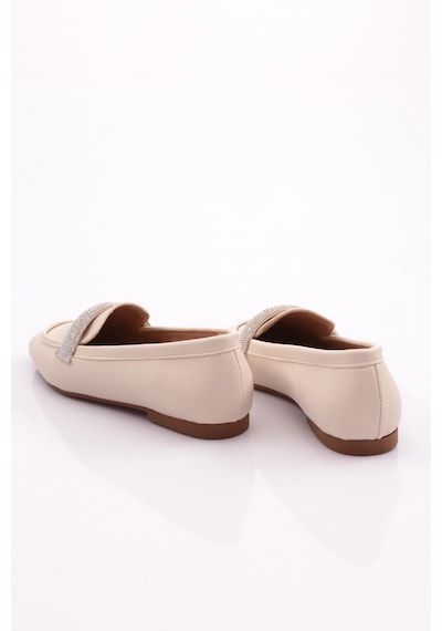 Dgn 5000 Kadin Silver Taş Tokali Loafer 5000-1423-R1806 Ten