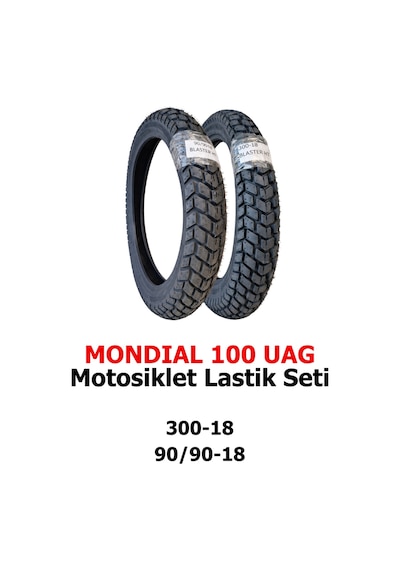 Mondial 100 Uag Motosiklet Lastik Seti 300-18 Tt Ve 90/90-18 Tt
