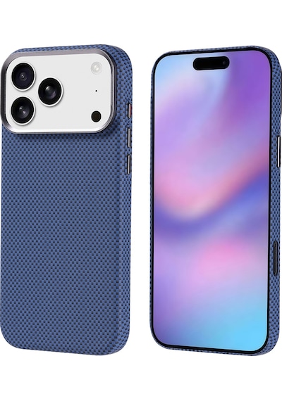 Techaks Apple Uyumlu iPhone 17 Pro Max Kılıf M-safe Şarj Özellikli Karbon Fiber Görünümlü Tchs Nekst Kapak - Bej Bej