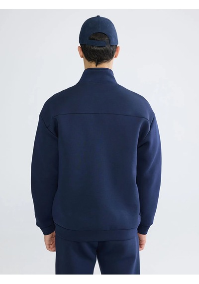 Lc Waikiki Lacivert Dik Yaka Erkek Fermuarlı Sweatshirt