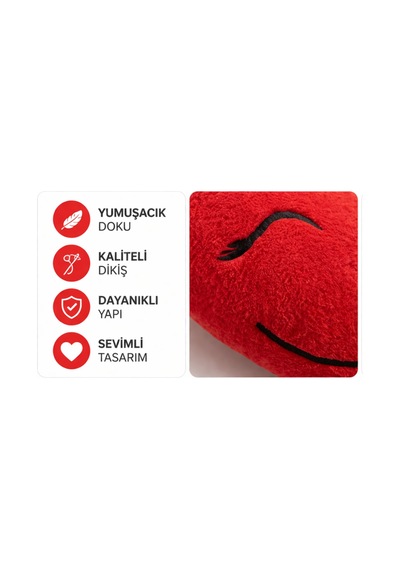 Peluş Kalp Oyucak Kırmızı
