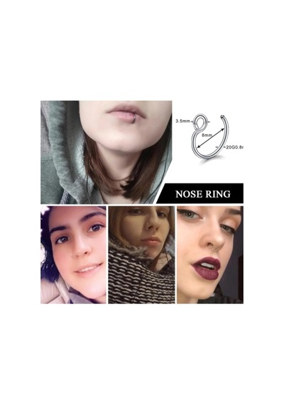 Takıconcept Deliksiz Çelik Sıkıştırmalı Halka Hızma, 3 Adet Set, Gümüş, Unisex Kulak Burun Piercingi Genel