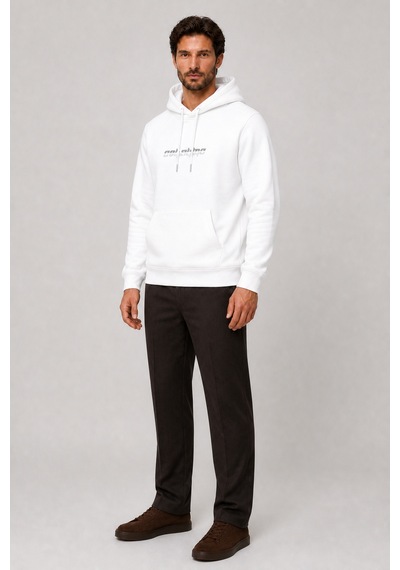 Redline Consume Erkek Regular Fit Kapüşonlu Sweatshirt Beyaz
