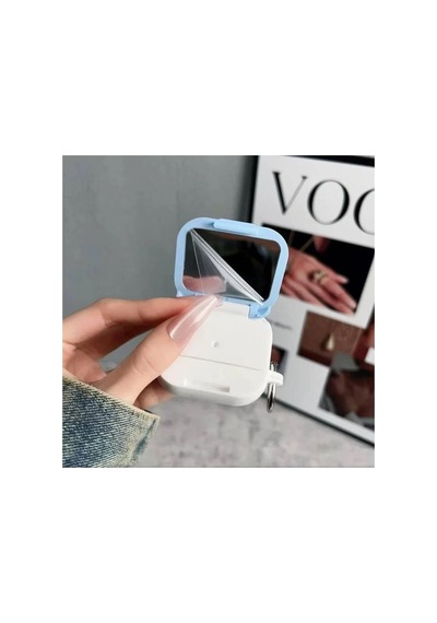 Apple Uyumlu Airpods Pro/pro 2.nesil Kılıf Stand Özellikli Aynalı Kapak Siyah