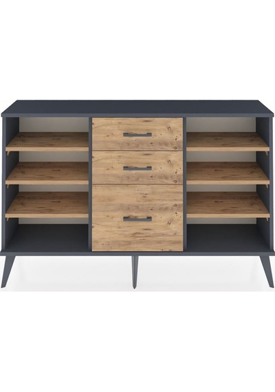 Arges Konsol 6 Raflı 3 Çekmeceli 132x30x83 Antrasit-çam/çam Çam/çam Arges Konsol 6 Raflı 3 Çekmeceli 132x30x83 Antrasit-çam/çam Çam/çam