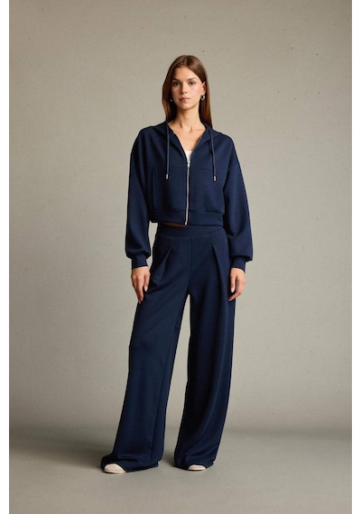 Defacto Kapüşonlu Modal Fermuarlı Sweatshirt G2915ax25aunv245 Lacivert