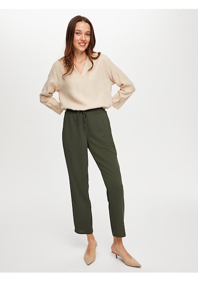 Faik Sönmez Beli Lastikli Comfort Fit Pantolon W26pnt002 Bw26pnt00254 Haki