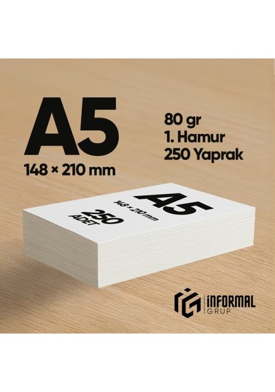 İnformal Fotokopi Kağıdı Premium Kalite A5 80 Gr 250 Yaprak