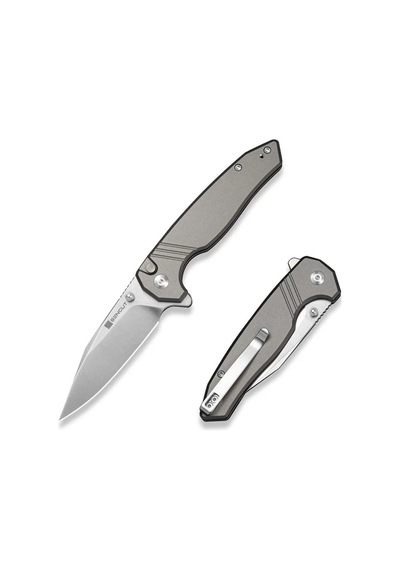 Sencut Selkyris Gray Aluminum Handle Satin Finished D2 Blade Kamp Çakı Gri
