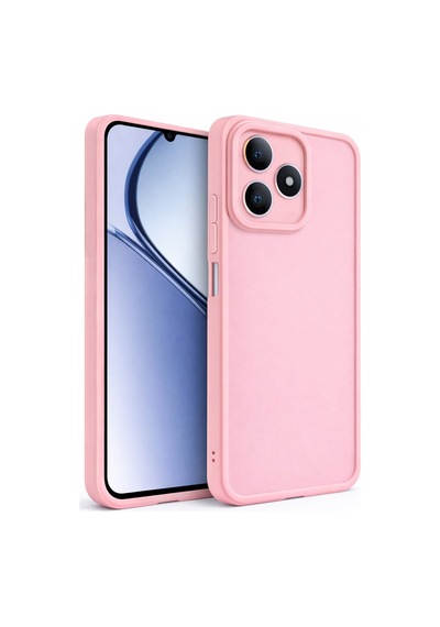Realme C63 Uyumlu Kamera Çıkıntılı Mat Silikon Telefon Kılıfı Pembe