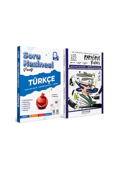 Nartest Yayınları 8.sınıf Türkçe Soru Hazinesi Ve Ders Kafası 8.sınıf Paragraf Soru Bankası Seti 2 Kitap