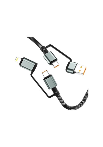 4 Ü 1 Arada 100w Akıllı Tasarım Yüksek Dayanıklılık Çoklu Uyumlu Örgülü Hızlı Şarj Kablosu Standart