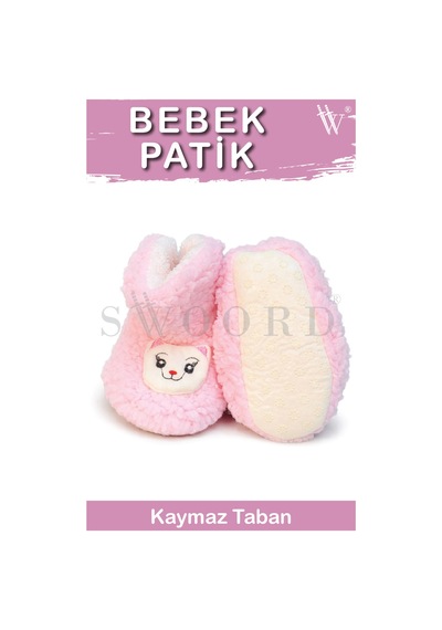 Swoord Peluş Astarlı Ve Yüzeyli Kaydırmaz Taban Çocuk Patik Çocuk Panduf Pembe