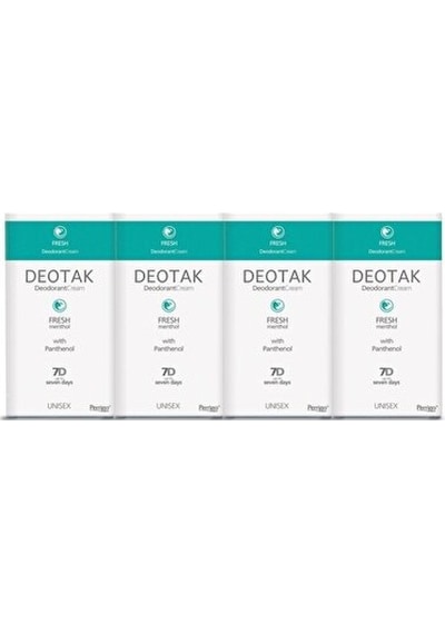 Deotak Fresh Unisex Krem Deodorant 4 x 35 ML