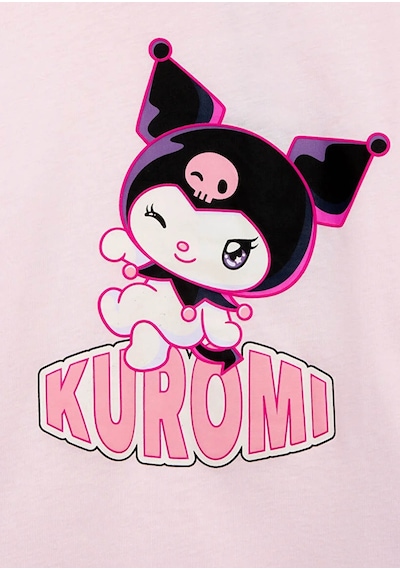 Mavi Kuromi Baskılı Pembe Kız Çocuk T-shirt M7610477-90773