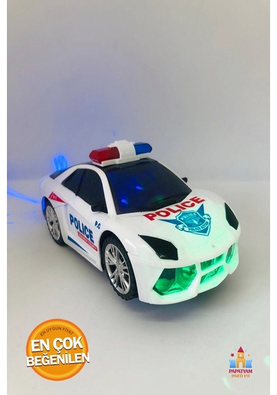 Oyuncak Polis Arabası - Ses Efektleri Ve Işıklarıyla Gerçekçi Polis Takibi Heyecanını Yaşayın Beyaz