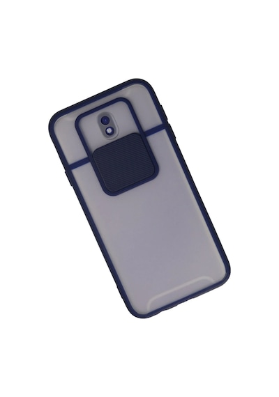 Cosmotex Newface Samsung Galaxy J7 Pro / J730 Kılıf Palm Buzlu Kamera Sürgülü Silikon - Lacivert