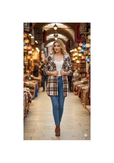 Polologin Butik Kahve Ekru Retro Oduncu Gömlek - Sıcak Tutan Oversize Kaşe Dokulu Shacket Kahverengi Polologin Butik Kahve Ekru Retro Oduncu Gömlek - Sıcak Tutan Oversize Kaşe Dokulu Shacket Kahverengi