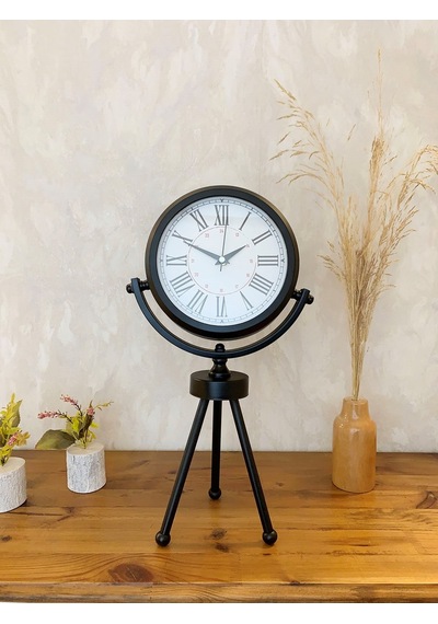 Siyah Metal Mini Tripod Modern Masa Saati 45 26 Cm Renkli