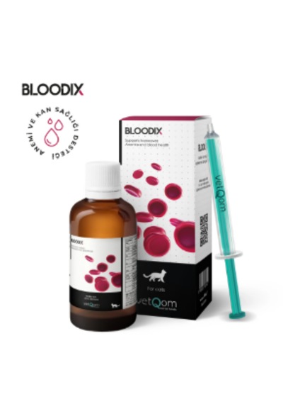 Vetqom Bloodix Kedi Kan Yapıcı Damla Halsizlik, Kansızlık, Anemi, B12 & Demir Eksikliği İçin Veteriner Desteği