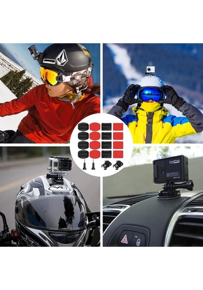 Gopro İçin Kask Tutucu 20 Yapışkan Ped, 3m Yapıştırıcı, Düz Ve Kavisli Tutucular, Gopro Hero 12-3 Aksiyon K Diğer