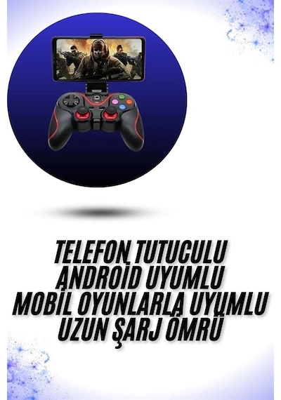 Mey İthalat Yeni Nesil X3 Gamepad Android Uyumlu Telefon Tutucu Özellikli Joystick 61828417