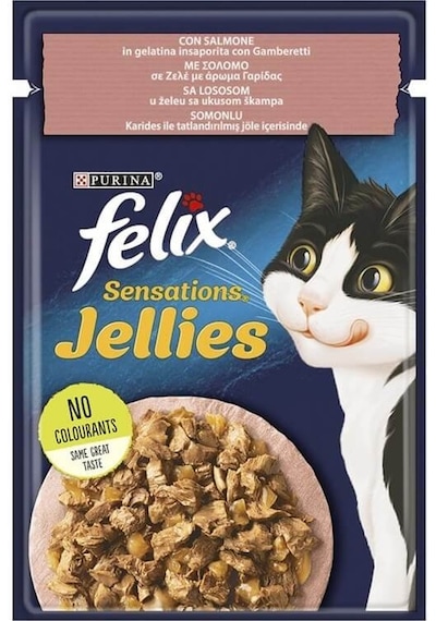 Felix Sensation Somon & Karidesli Kedi Yaş Mama 12 x 85 G