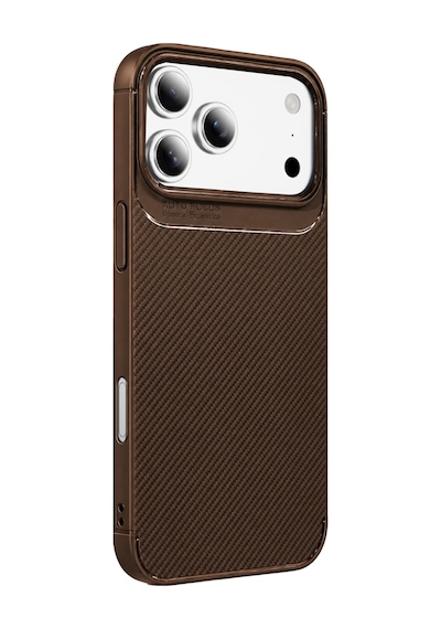 Apple İphone 18 Pro Auto Focus Karbon Kapak - Kahverengi