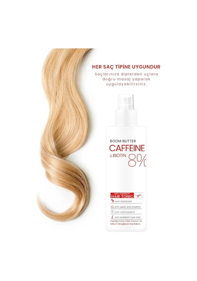 Caffeine Biotine Yavaş Uzayan Kepeklenen Saçlar İçin Tonik 150 Ml