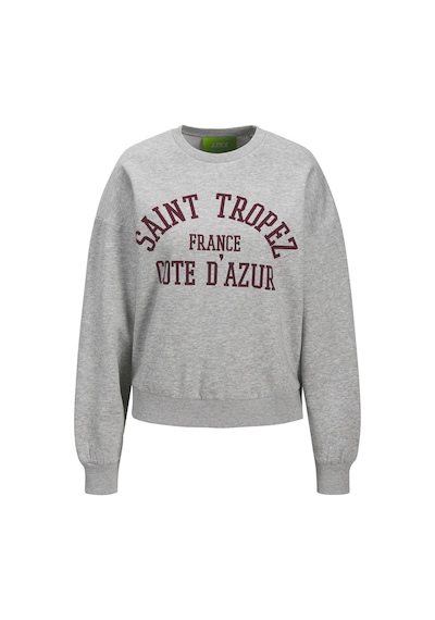 Jack & Jones Kadin Gögüs Baskili Relaxed Fit Sweatshirt - Merle - 12260608 Light Grey Melange Jack & Jones Kadin Gögüs Baskili Relaxed Fit Sweatshirt - Merle - 12260608 Light Grey Melange
