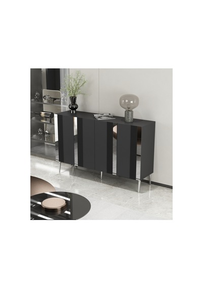 Forest 120 Cm Konsol Tv Sehpası Çok Amaçlı Dolap Antrasit-gümüş Çok Renkli