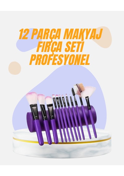 Doğal Görünüm Sağlayan Yumuşak Kıllı 12 Parça Makyaj Fırça Seti G 70959823