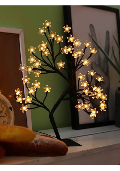 Greentech Dekoratif Kiraz Ağacı Masaüstü Usb Led Lamba / Gt-cl16 Siyah