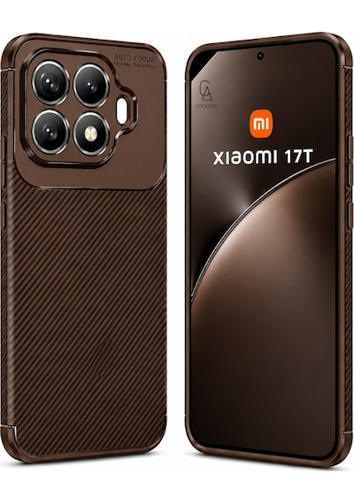Xiaomi Mi 17t Uyumlu Kılıf Karbon Tasarım Kamera Korumalı Silikon Telefon Kılıfı Kapak Kahverengi
